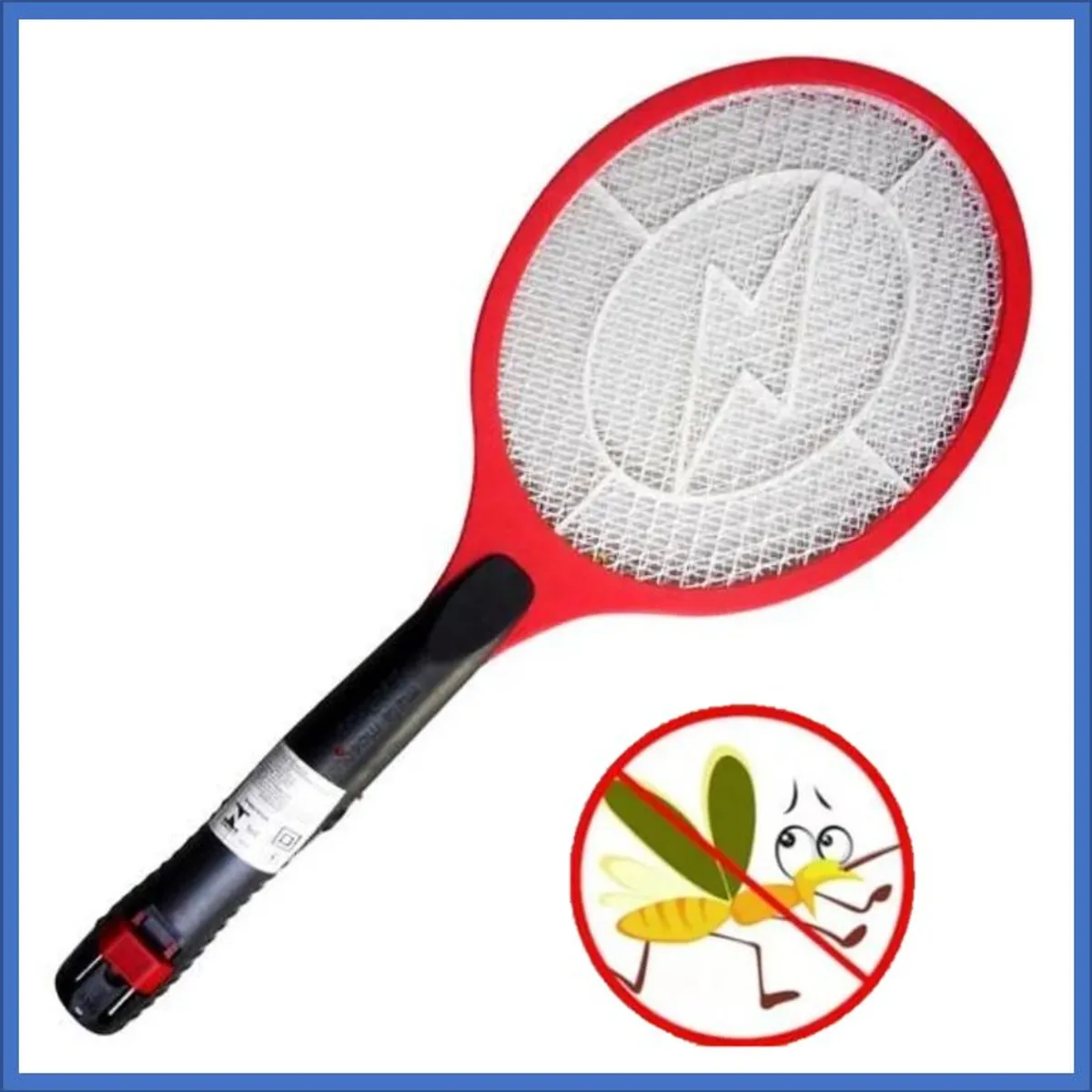 GENERICO - Raqueta electrica para matar zancudos e insectos rojo