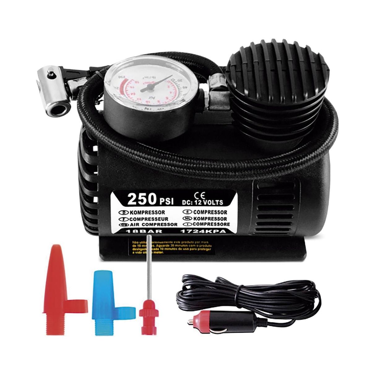OEM - Compresor De Aire Para Auto Portatil 250PSI 12V