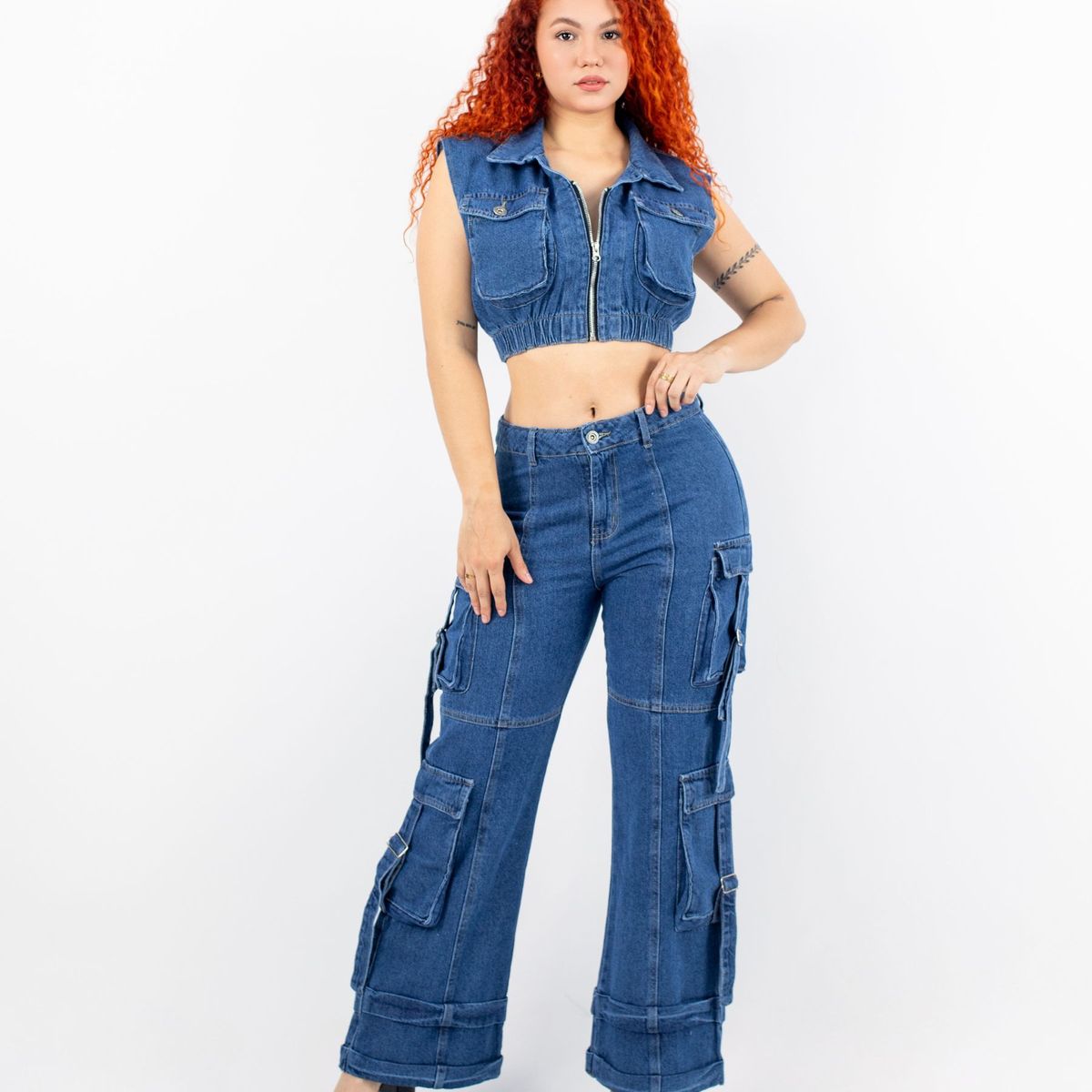 BENCUS JEANS - Blusa Corta Denim Mujer