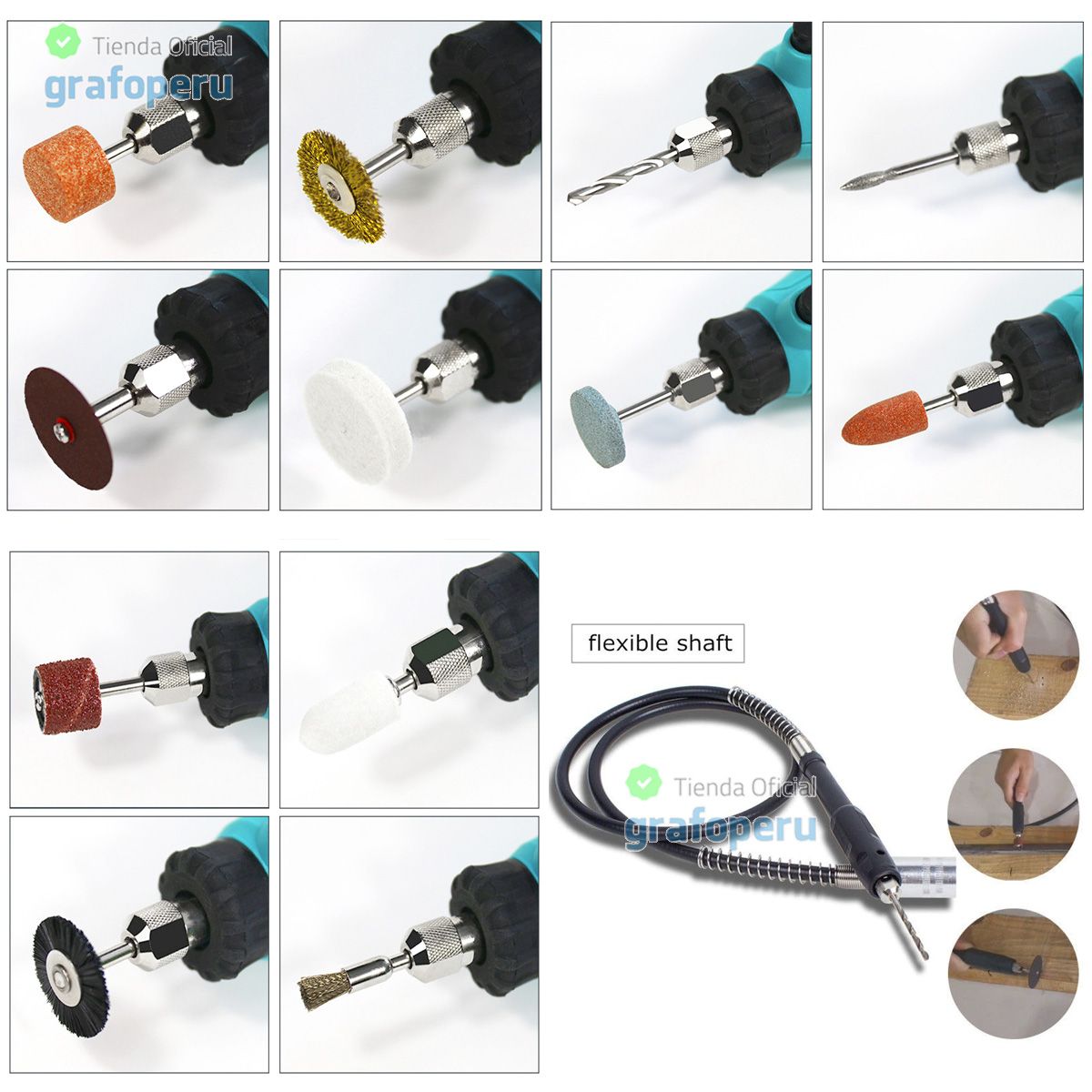 XTD - Mini Taladro Multiproposito XTD Tipo Dremel  Accesorios