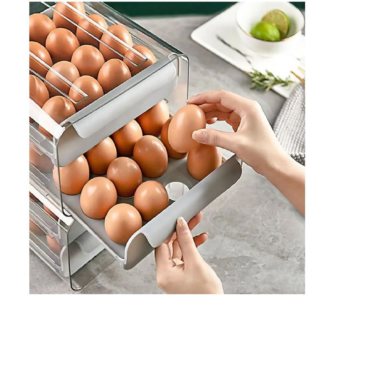 GENERICO - Organizador De Huevos 2 Niveles 32 unidades - Porta Huevos