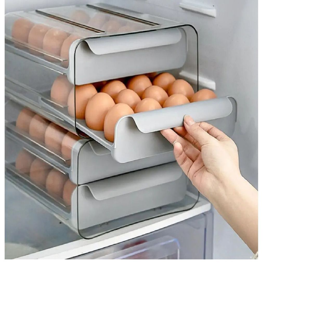 GENERICO - Organizador De Huevos 2 Niveles 32 unidades - Porta Huevos