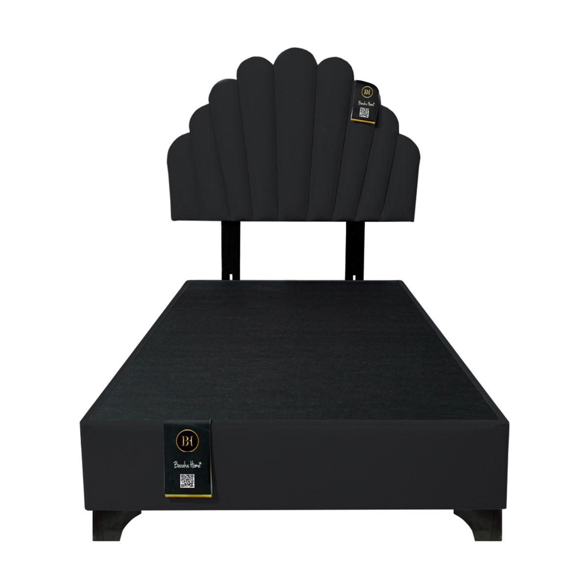 BARAKA HOME - Dormitorio Afrodita + Cabecera patas ajustables 2 plz - Negro