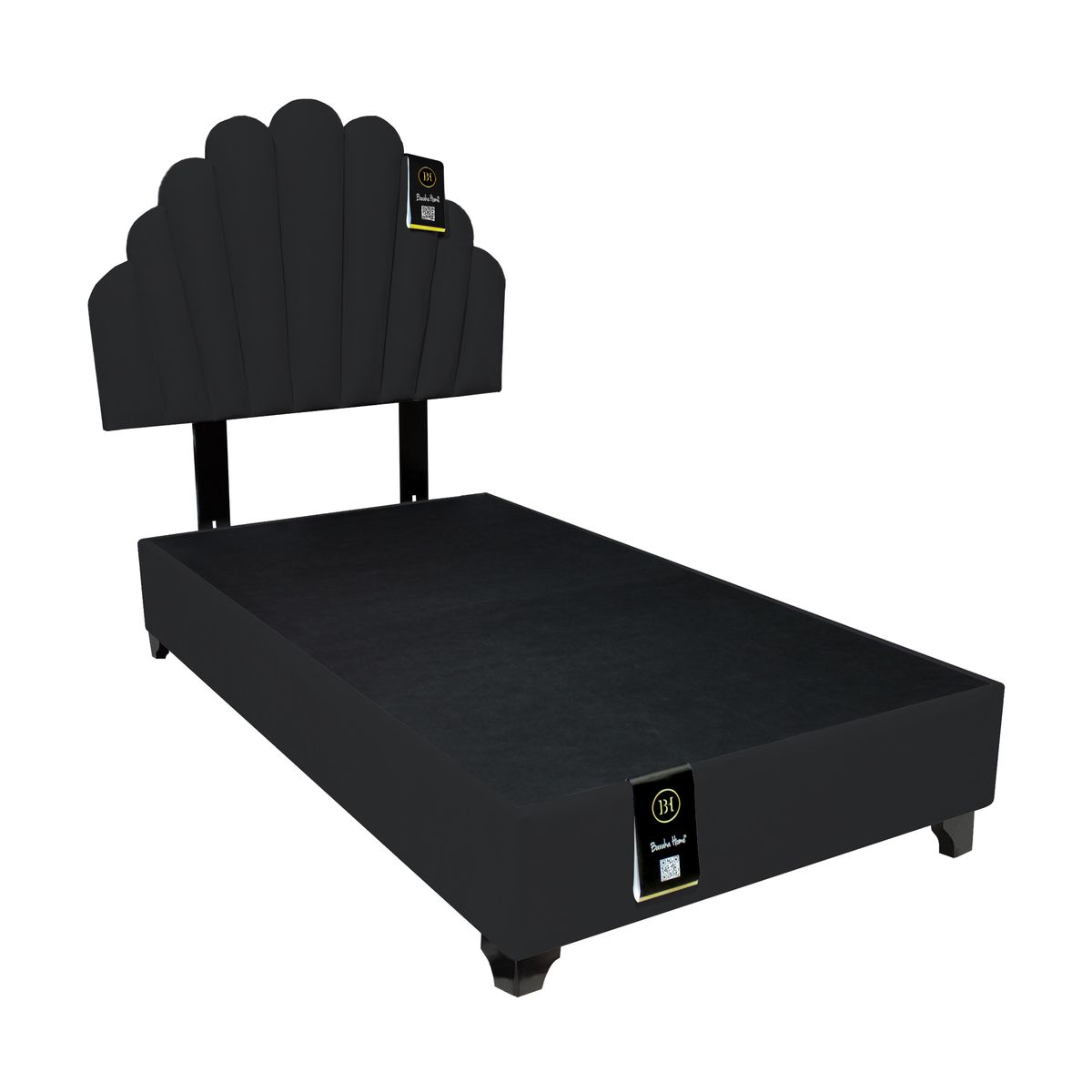 BARAKA HOME - Dormitorio Afrodita + Cabecera patas ajustables 2 plz - Negro