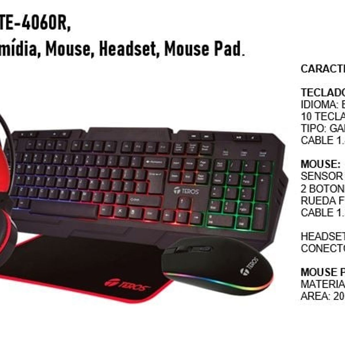 TEROS - Kit Teros TE-4060R TECLADO MULTIMEDIA  teros