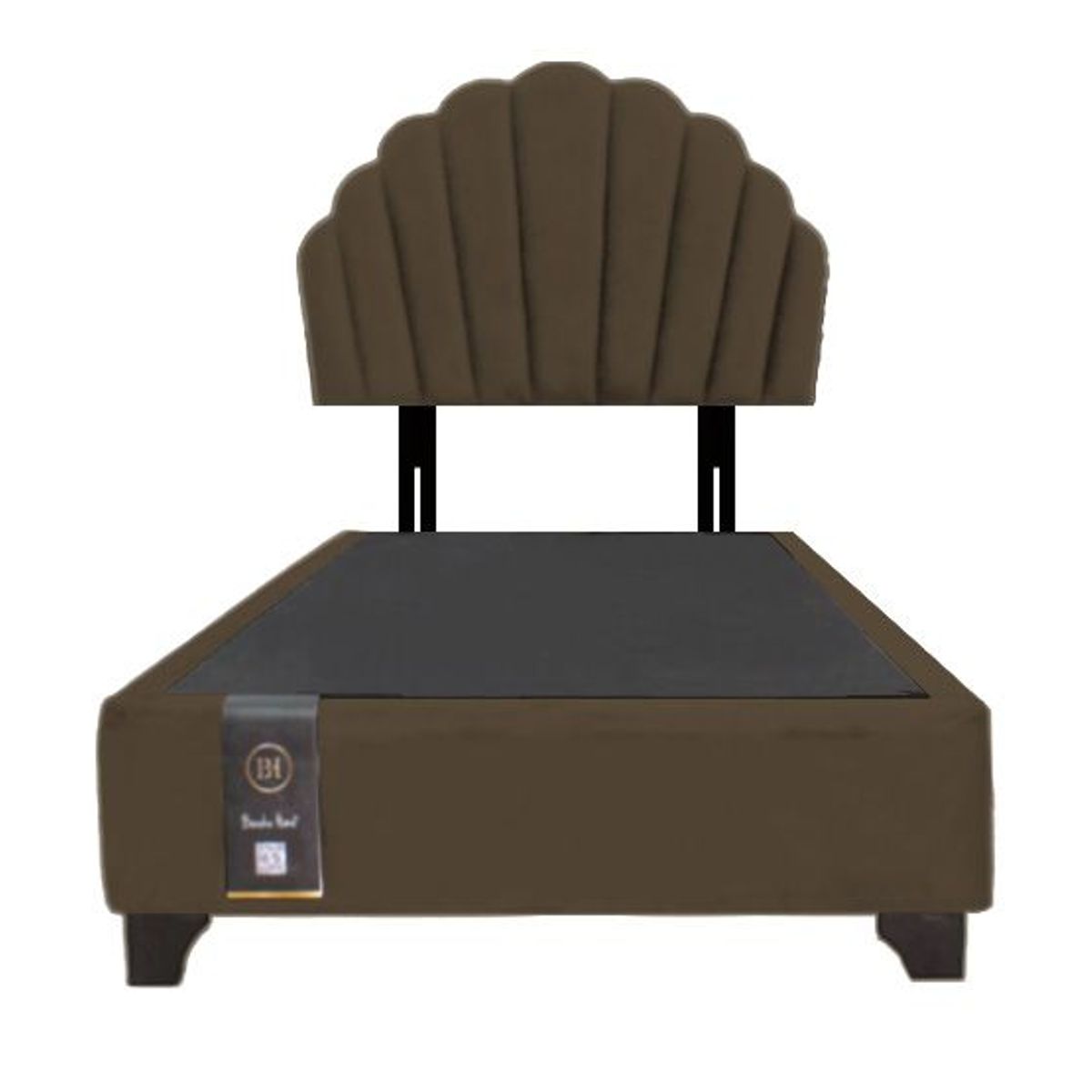BARAKA HOME - Dormitorio Afrodita + Cabecera patas Ajustables 1.5 plz - Chocolate Claro