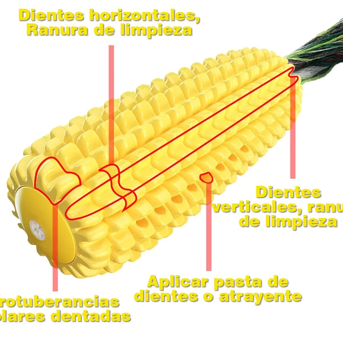 IMPORTADO MC - Juguete Masticable Para Perro con forma de maíz