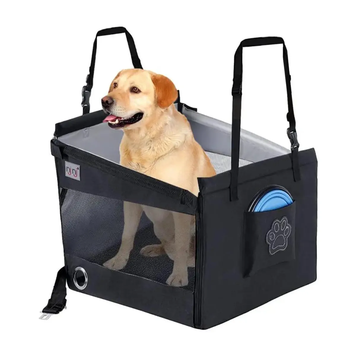 QUE PATAS PET SHOP - Asiento Copiloto Negro para Perros Grandes