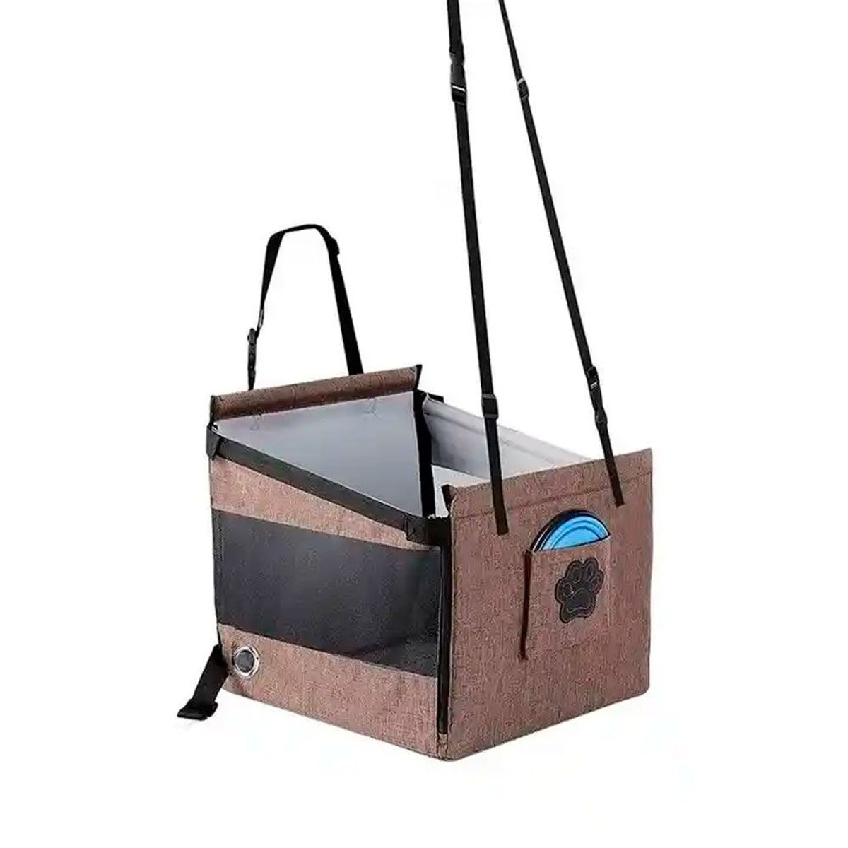 QUE PATAS PET SHOP - Asiento Copiloto Para Perros Grandes Marrón Para Viajes 20kg