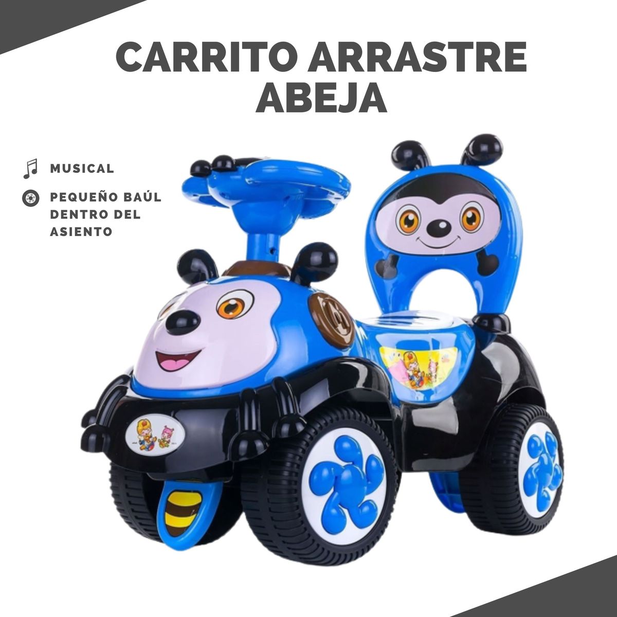 GENERICO - Carro de Juguete de Arrastre para Niño de Abeja