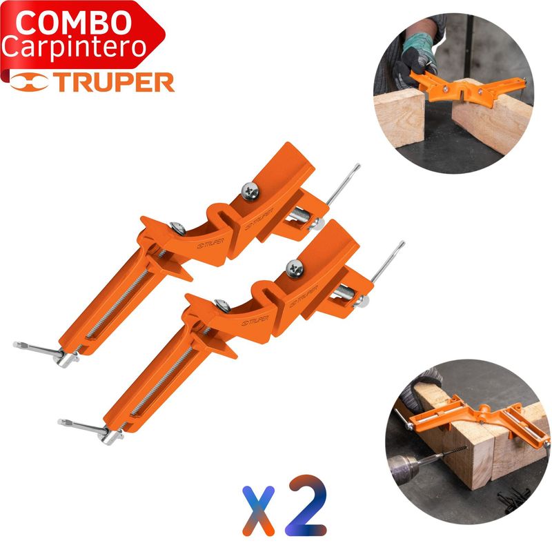 TRUPER - Prensa Esquinera Profesional Carpintero Pack 2 unidades Truper