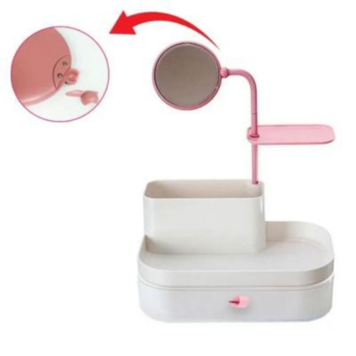 OEM - Organizador Maquillaje y Espejo para Labiales Brochas Joyas Arete