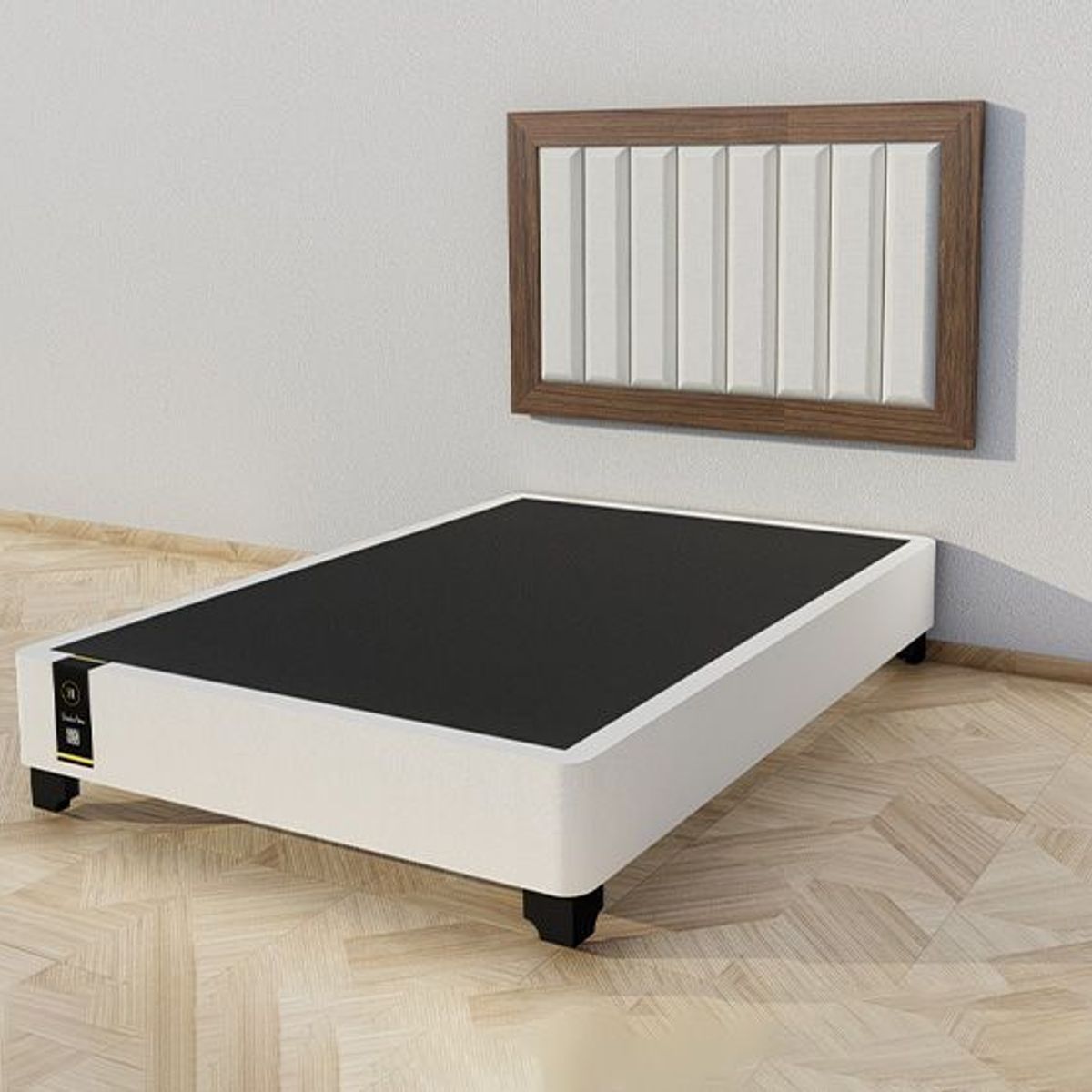 BARAKA HOME - Dormitorio Segovia + Cabecera Aerea 1.5 plz - Beige Claro y Catania
