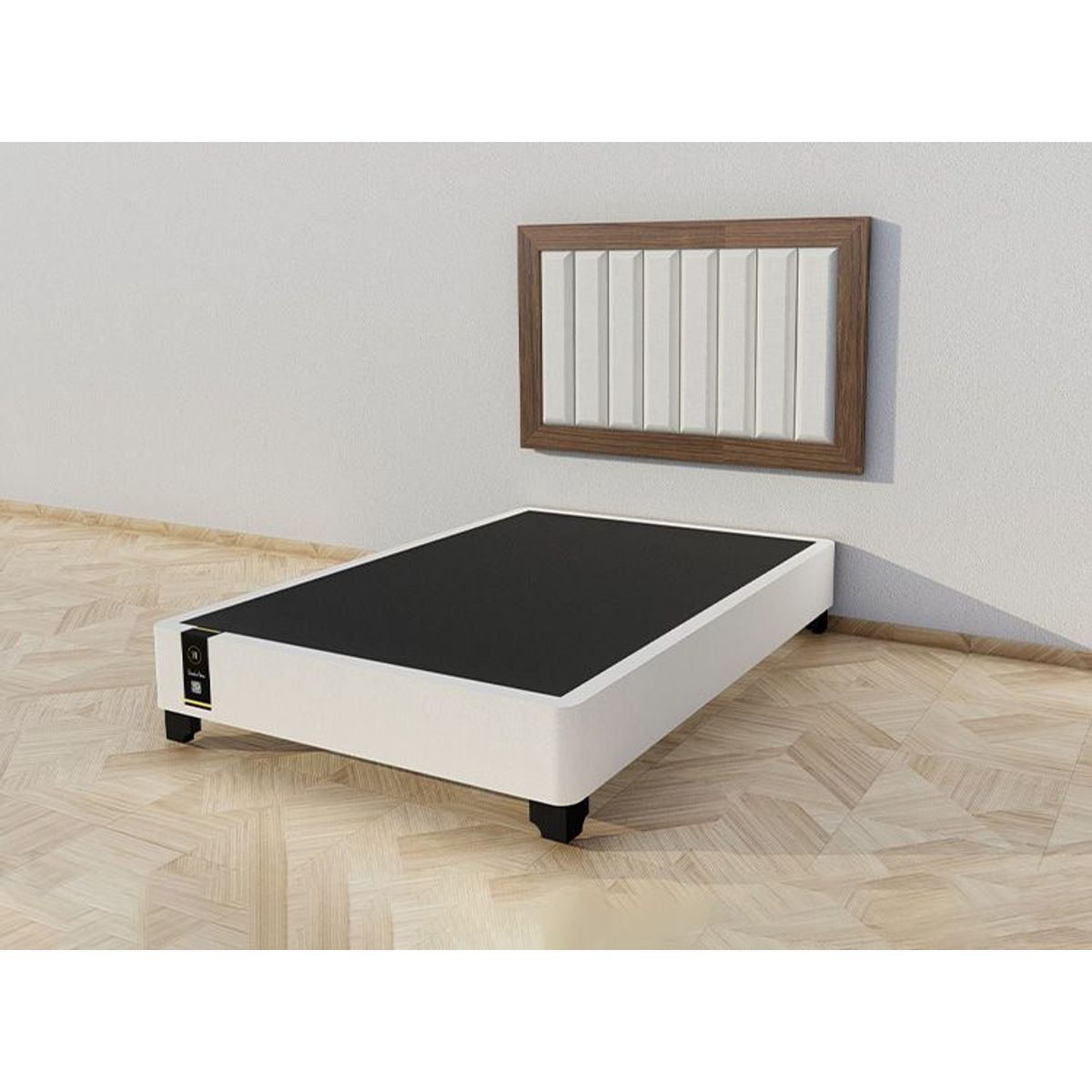 BARAKA HOME - Dormitorio Segovia + Cabecera Aerea 1.5 plz - Beige Claro y Catania