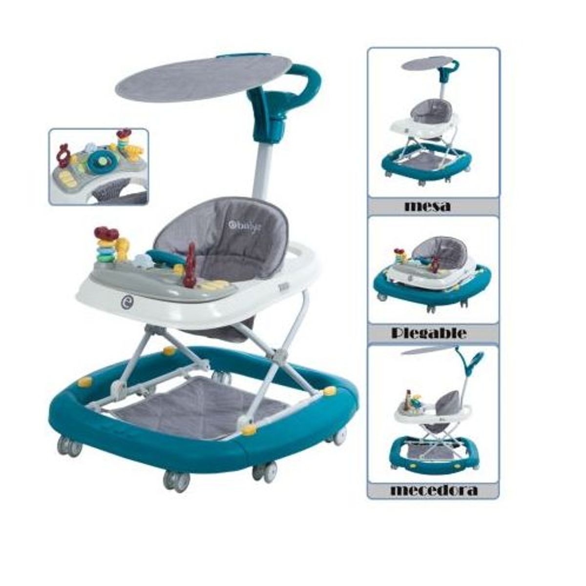 EBABY - Andador Caminador con Tapasol  Funcion Mecedora