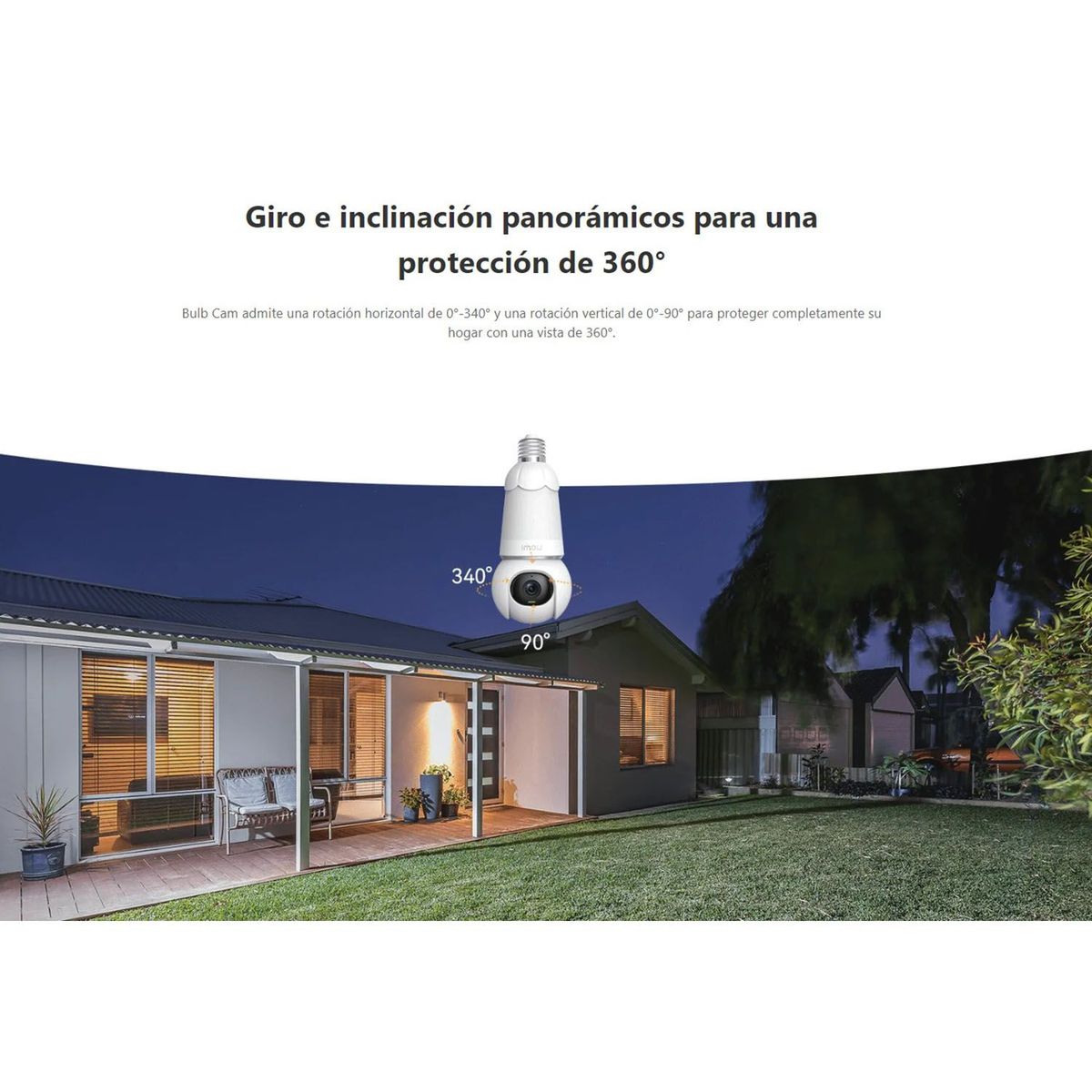 IMOU - Foco Cámara Vigilancia Wi-Fi BULB CAM 5MP Giro 360º Noche Color