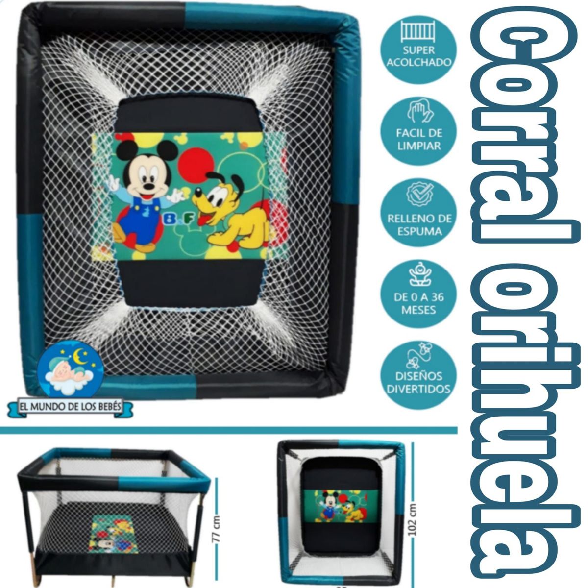 GENERICO - Corral para Bebes Acolchado y Reforzado ORIHUELA