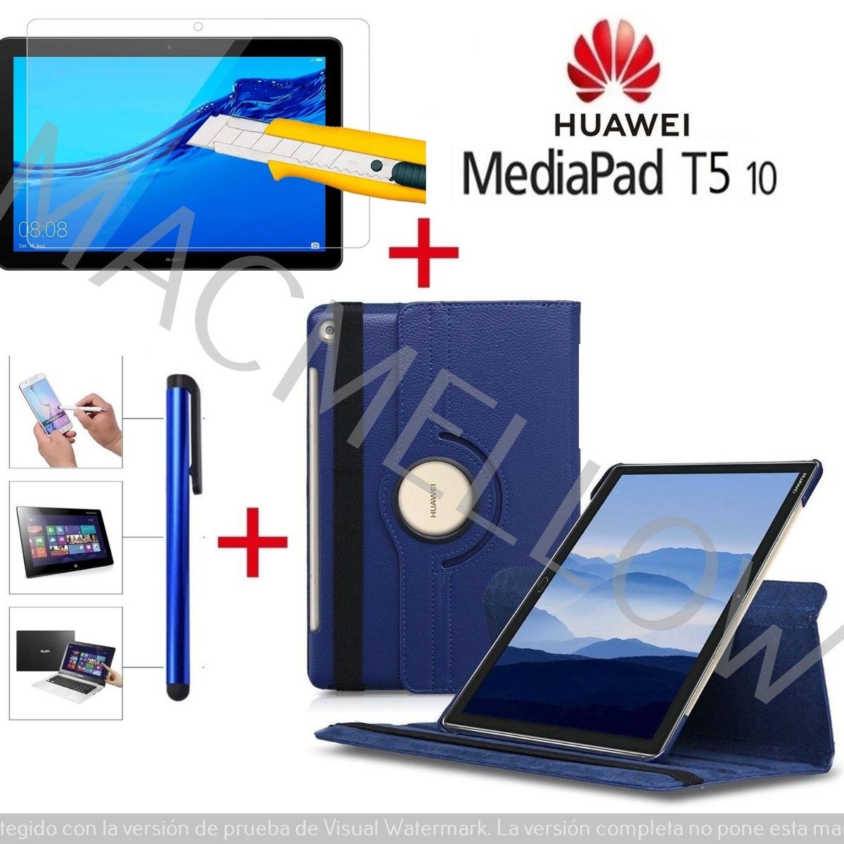 GENERICO - Funda + Mica + Lapiz para Huawei MediaPad T5 10 Protector Flip Cover