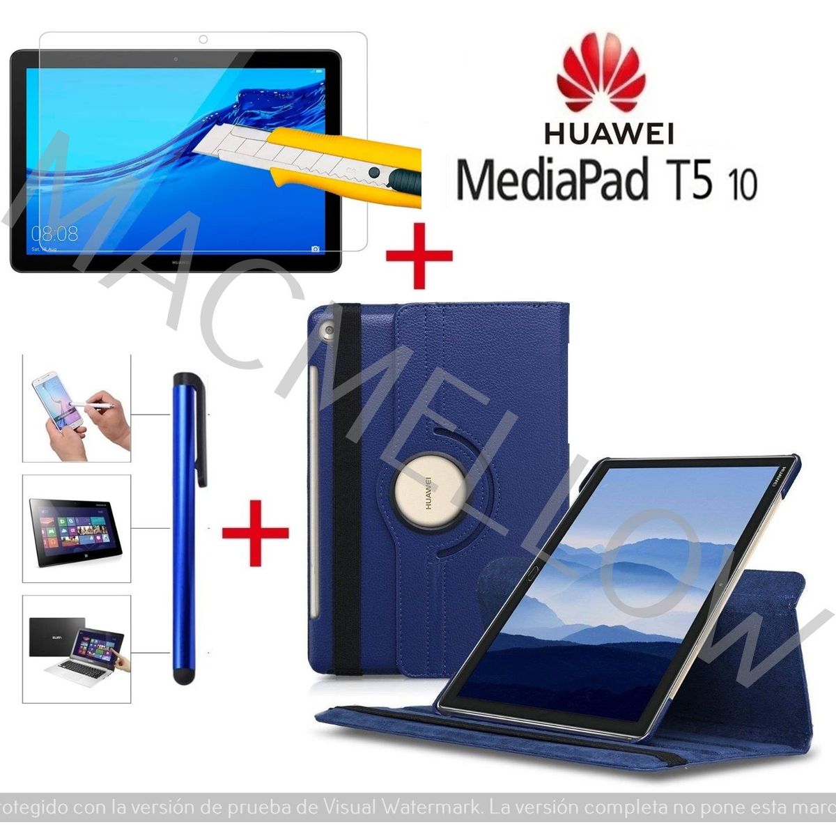 GENERICO - Funda + Mica + Lapiz para Huawei MediaPad T5 10 Protector Flip Cover