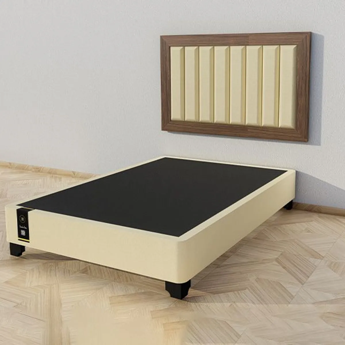 BARAKA HOME - Dormitorio Segovia + Cabecera Aerea 2 plz - Beige Oscuro y Catania