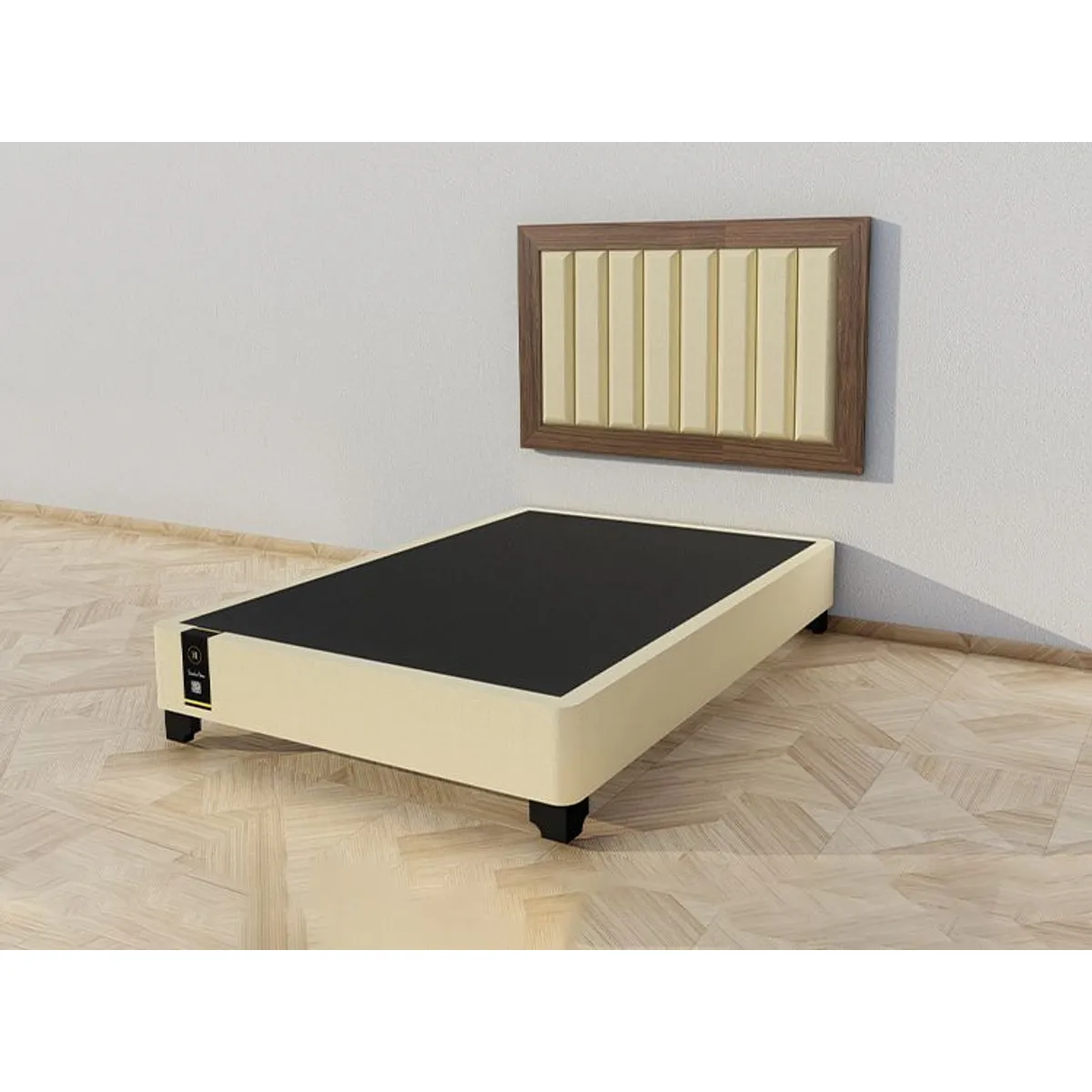 BARAKA HOME - Dormitorio Segovia + Cabecera Aerea 2 plz - Beige Oscuro y Catania