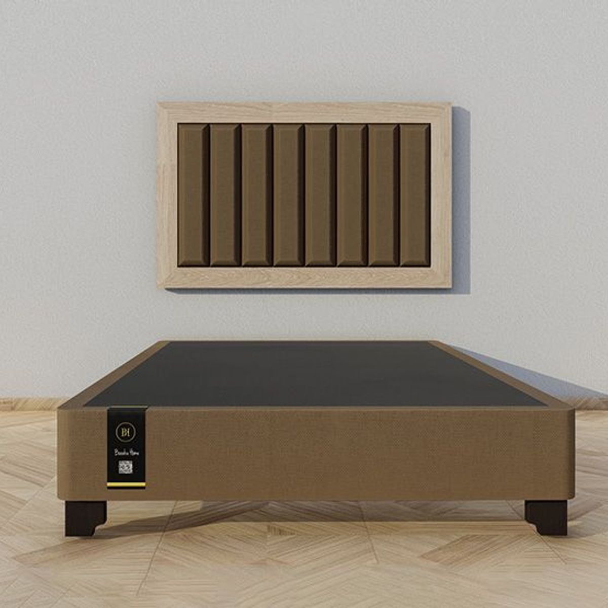 BARAKA HOME - Dormitorio Segovia + Cabecera Aerea 2 plz - Chocolate Oscuro y Damasco