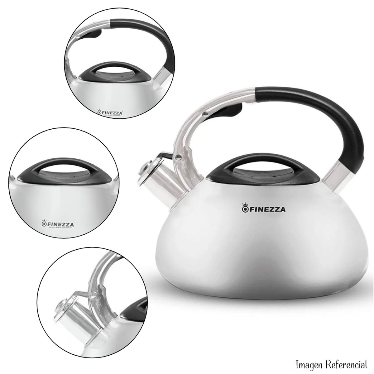 FINEZZA - Tetera Finezza De Acero Inoxidable de 3.0 Lt - FF-T0055-IN