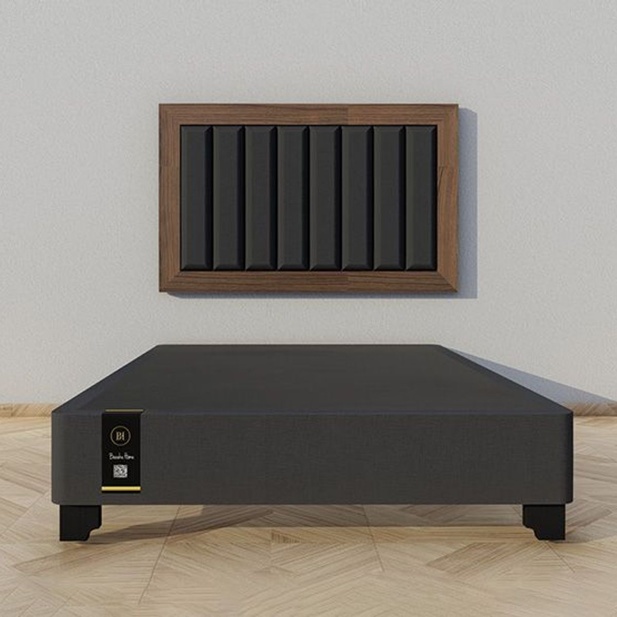 BARAKA HOME - Dormitorio Segovia + Cabecera Aerea 2 plz - Negro y Catania