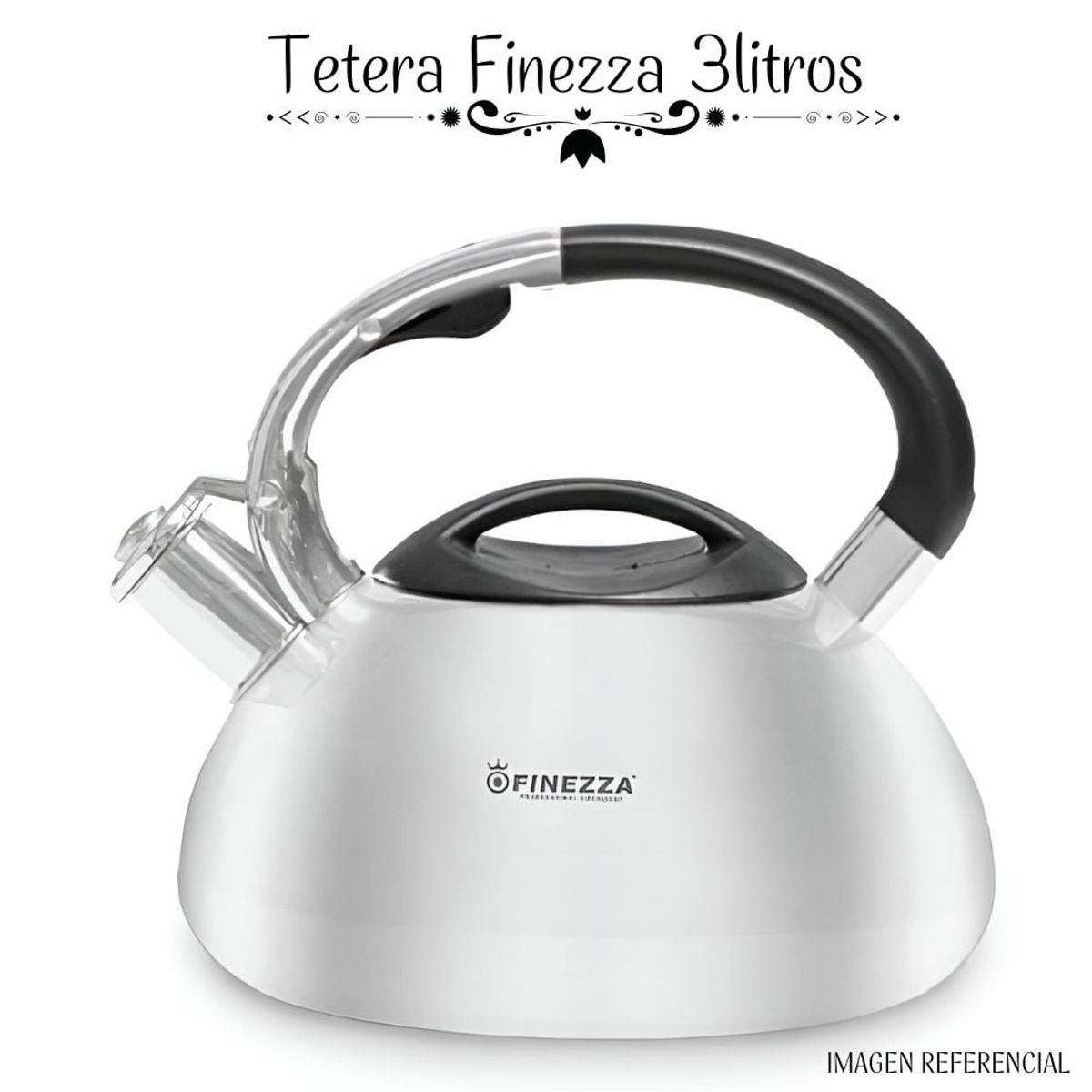 FINEZZA - Tetera Finezza De Acero Inoxidable de 3.0 Lt - FF-T0055-IN