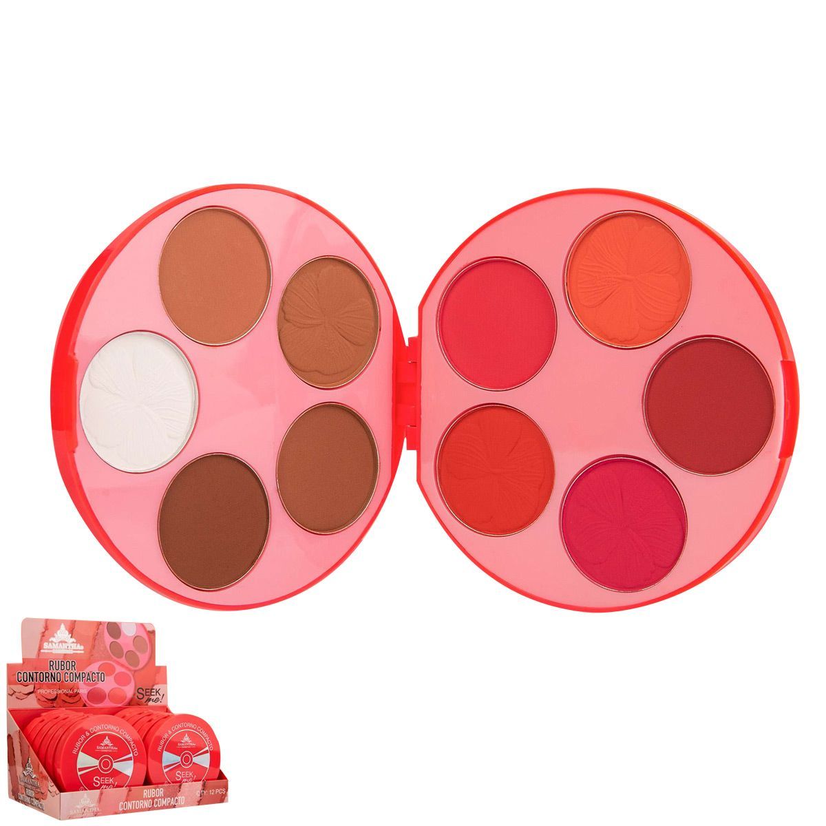 GENERICO - Paleta de 5 Contorno y 5 rubores en Polvo Samantha