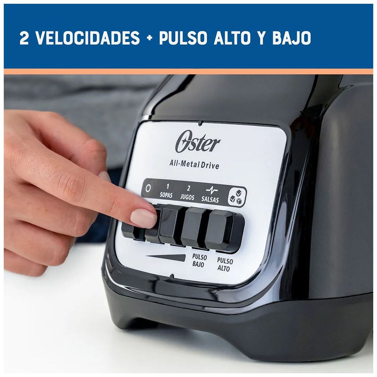 OSTER - Licuadora Oster 2 velocidades más pulso BLSTKAGBPB Negro