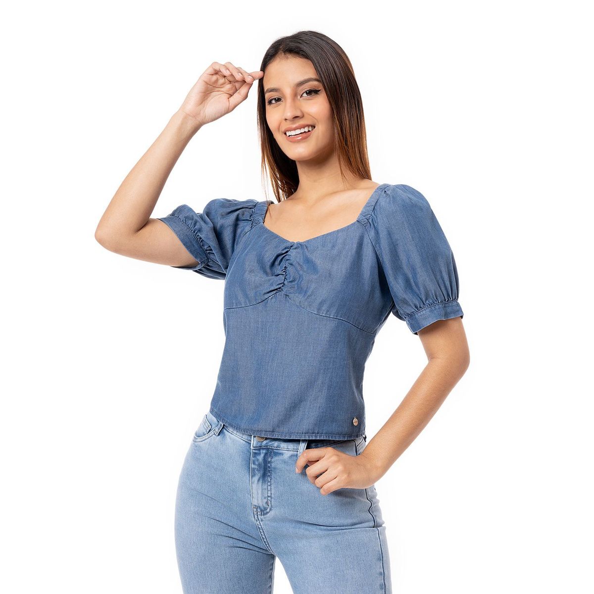 PIONIER - Blusas Moda Denim Mujer Yilca.Dm.