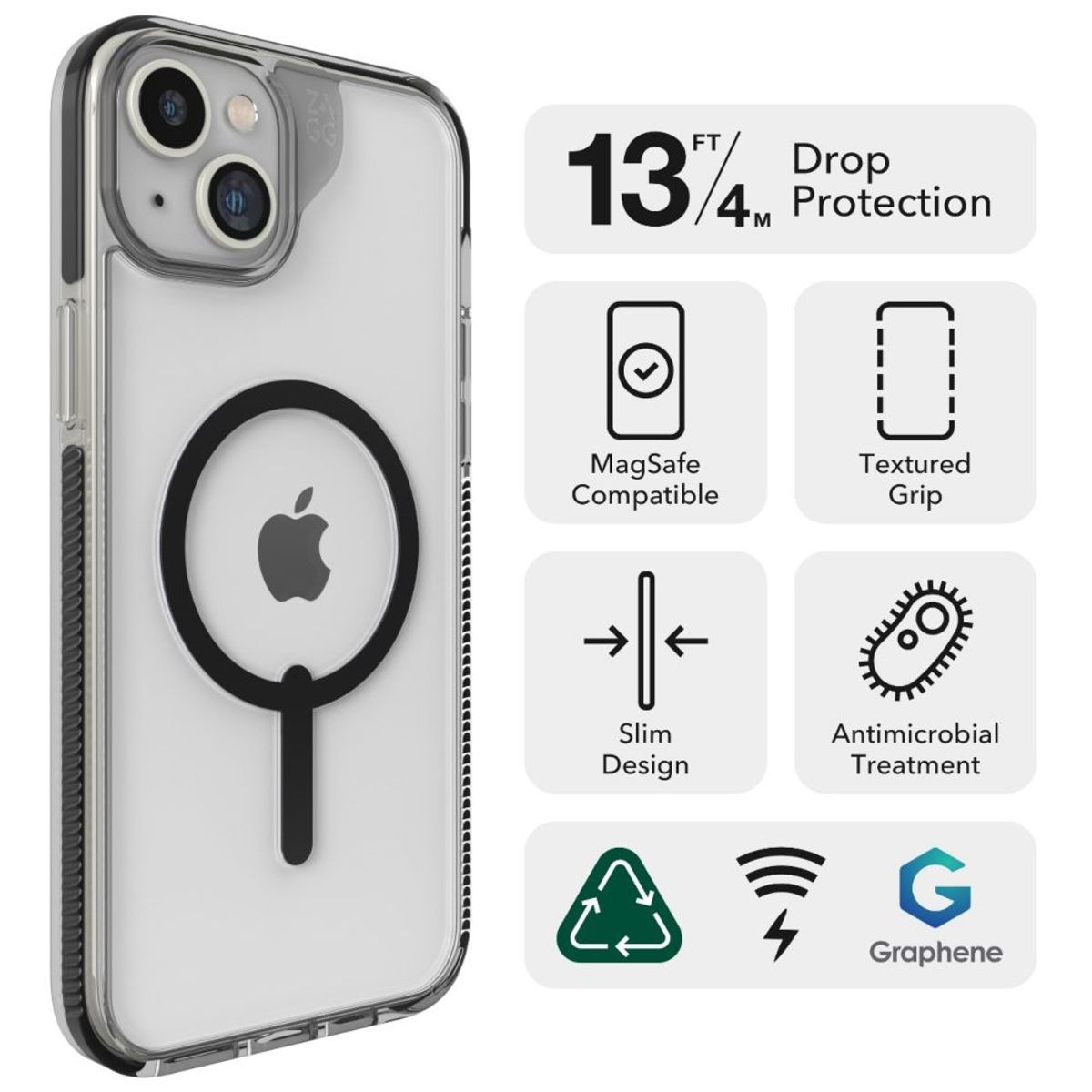 ZAGG - Case ZAGG Santa Cruz Snap para iPhone 15 Plus compatible con MagSafe