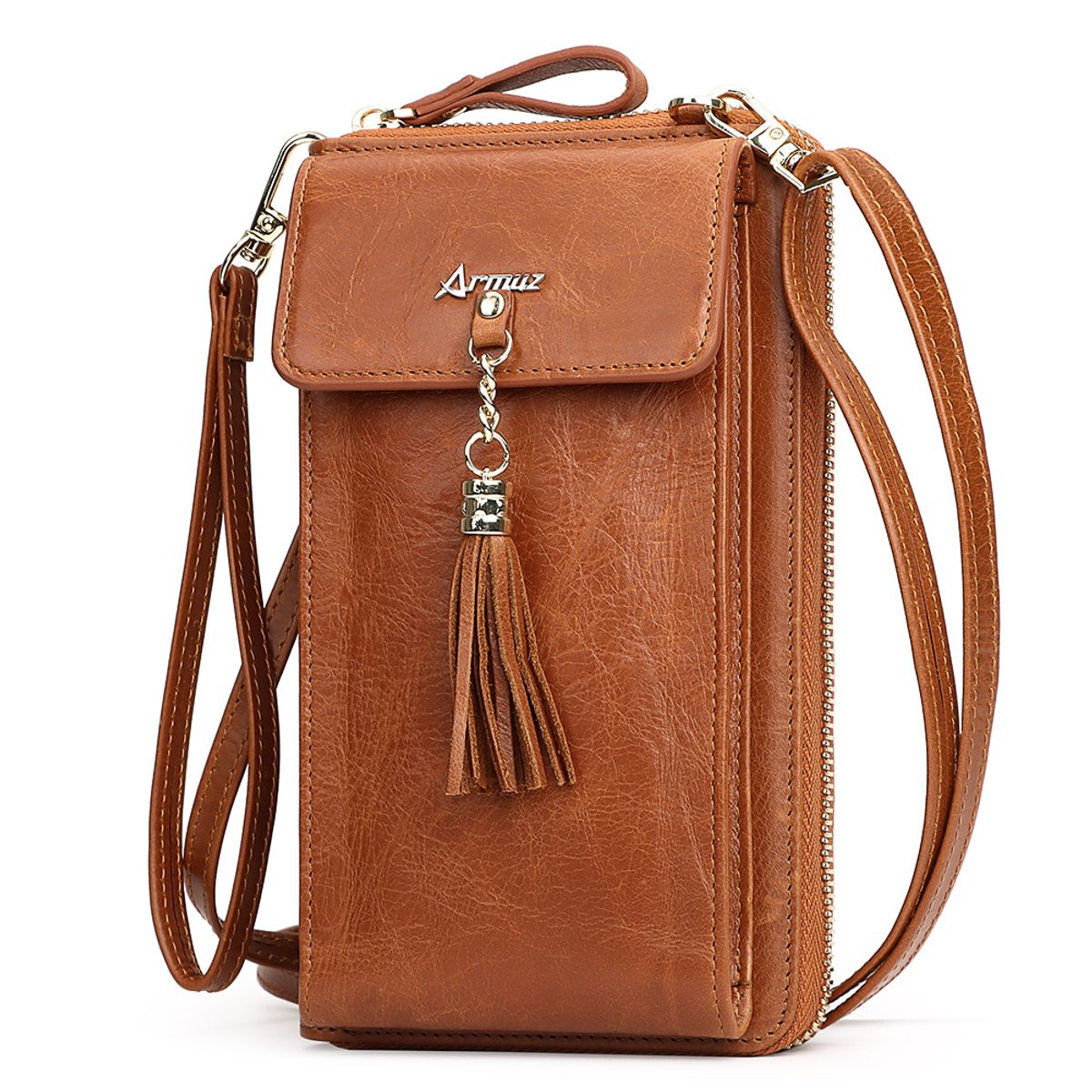ARMUZ - Cartera de Cuero Vacuno Porta Celular DG1012 Mujer