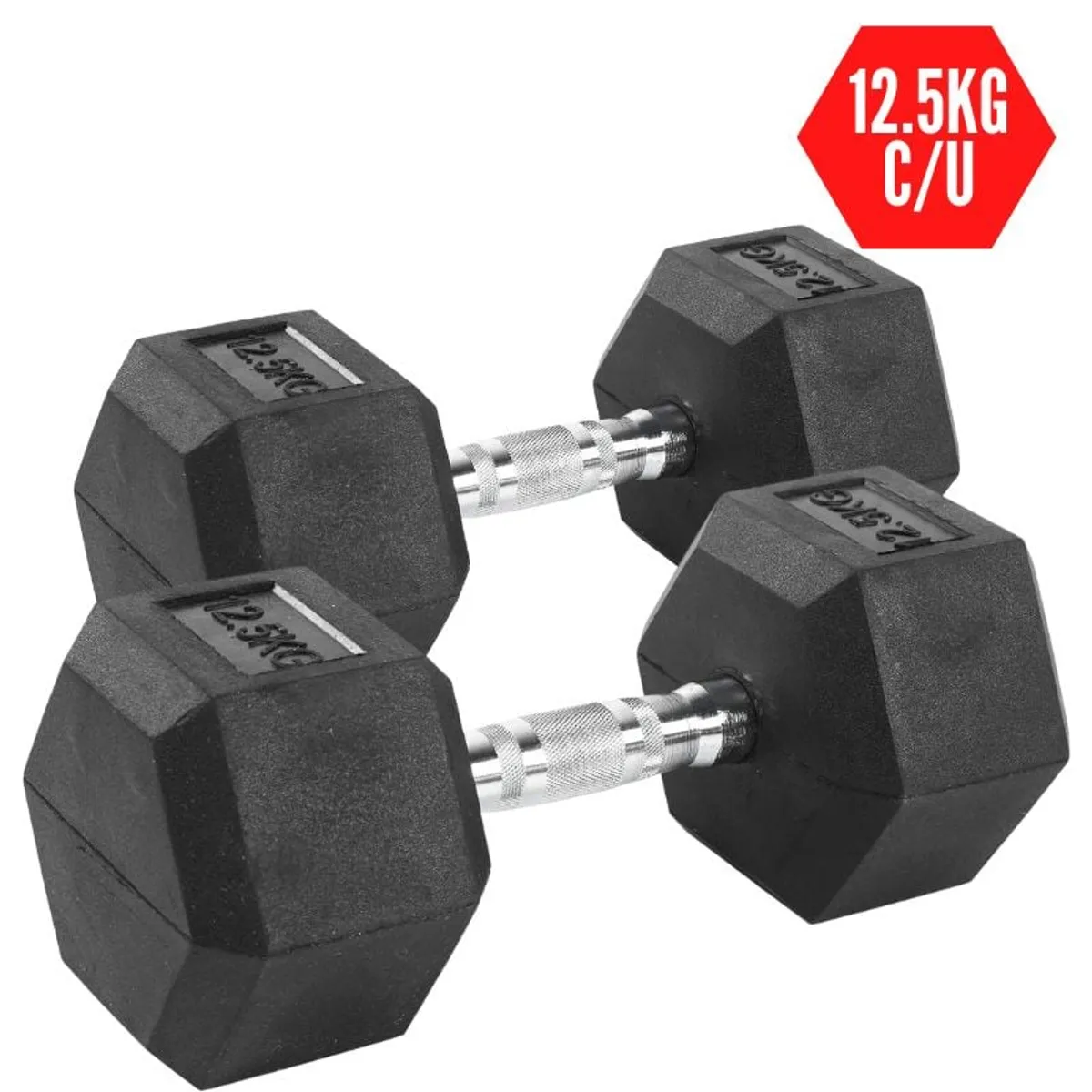 XTREME SPORT - Mancuerna Hexagonales 12.5kg  Pesas de Goma x2