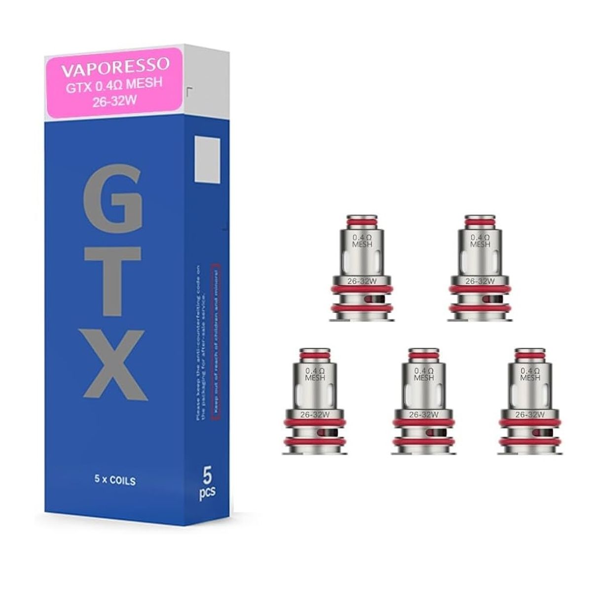 GENERICO - Resistencia Vaporesso GTX 0,4 ohm – Caja por 5 unidades