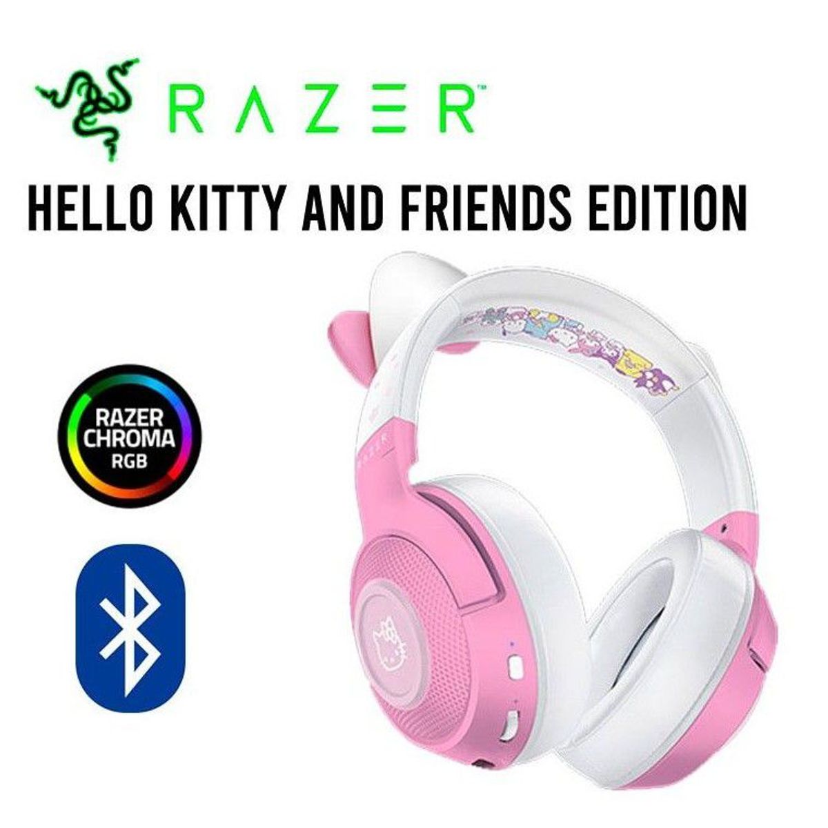 RAZER - AUDIFONO RAZER KRAKEN HELLO KITTY AND FRIENDS ED CHROMA USB WHITE