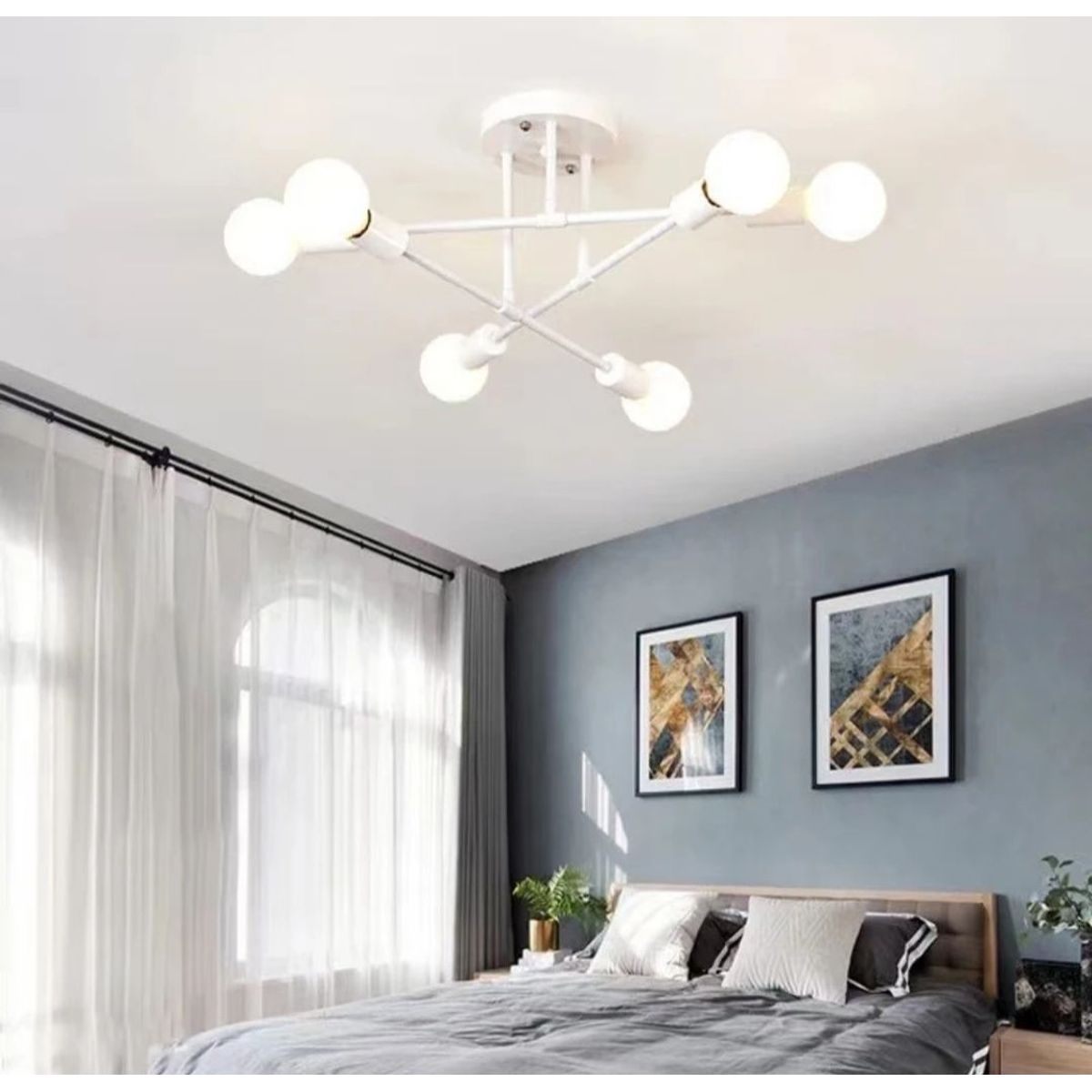 CEMLIGHTING - Lámpara de techo getafe blanco 6 sockets