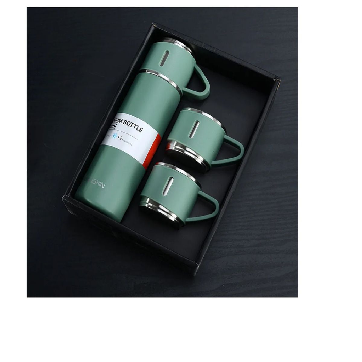 GENERICO - SET DE TERMO 3 PIEZAS DE ACERO INOXIDABLE 500 ML