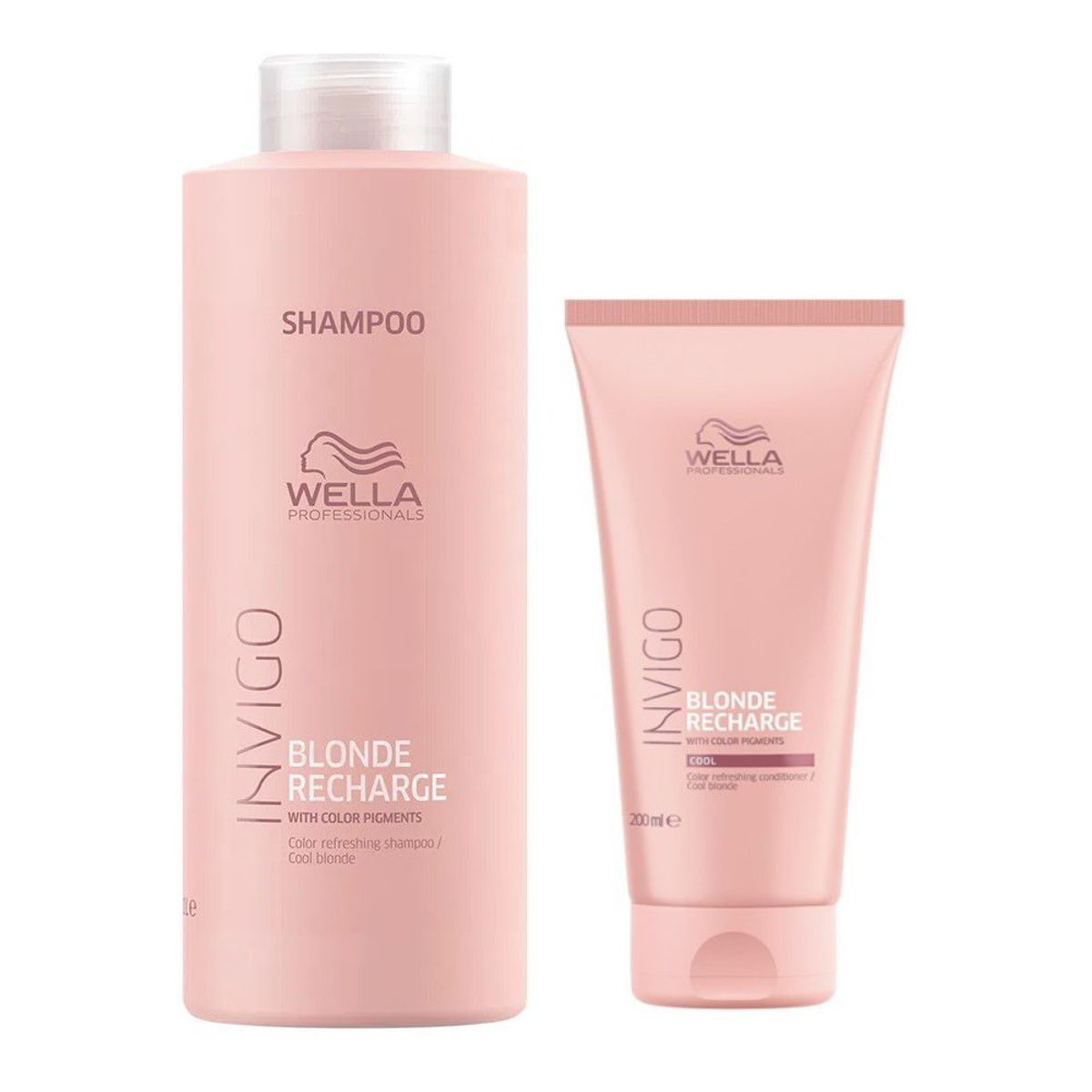 WELLA - Shampoo 1Lt  Acondicionador 200ml Invigo Blonde Recharge Wella