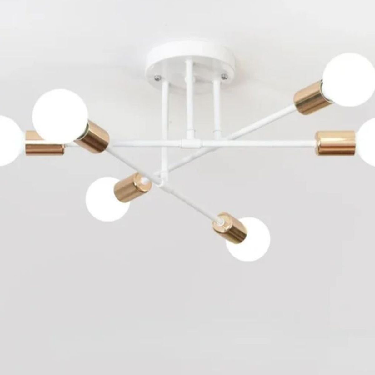 CEMLIGHTING - Lámpara de techo getafe blanco con dorado sockets