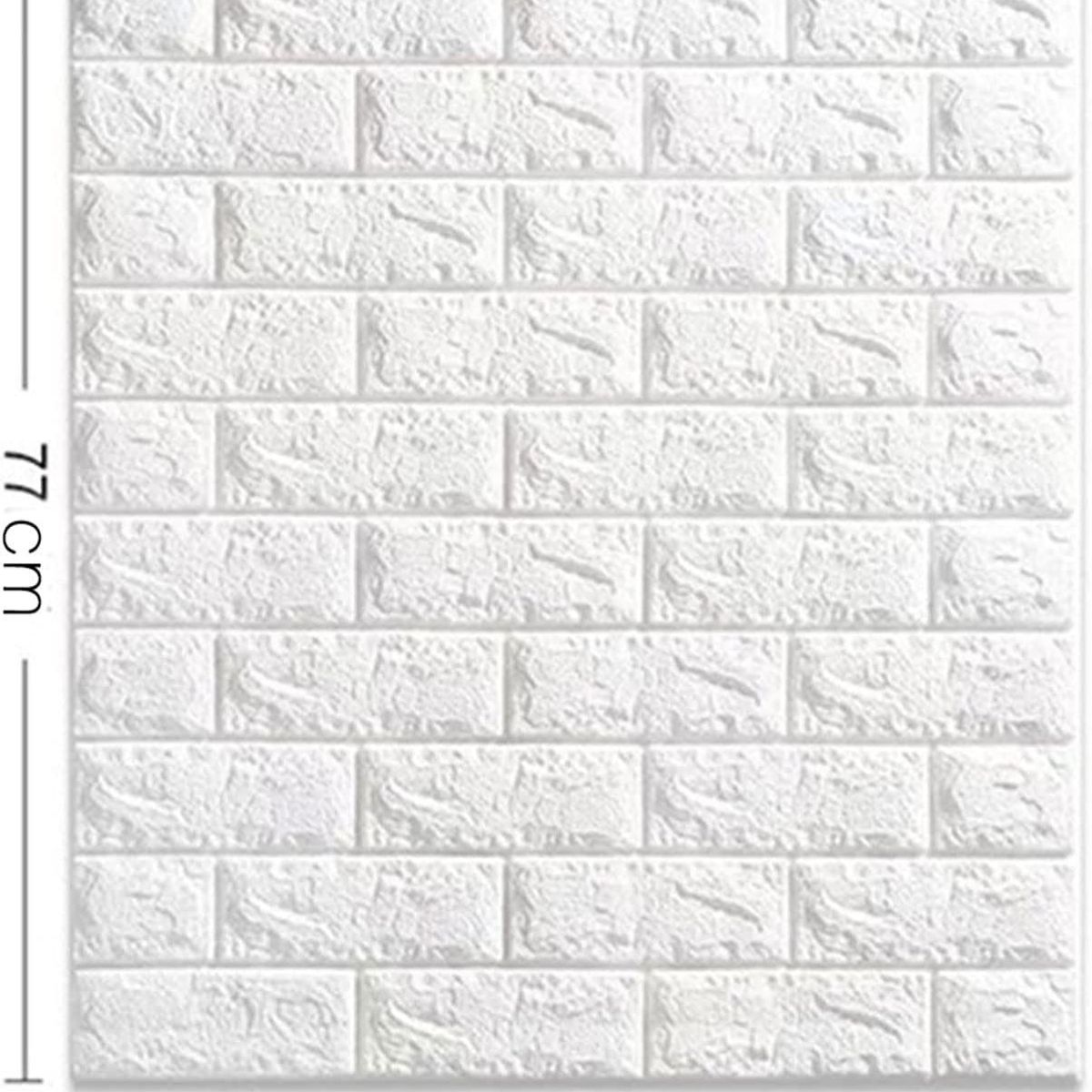 GENERICO - Pack x 10 Pcs Papel Tapiz Autoadhesivo Decoración 3D Ladrillo Blanco