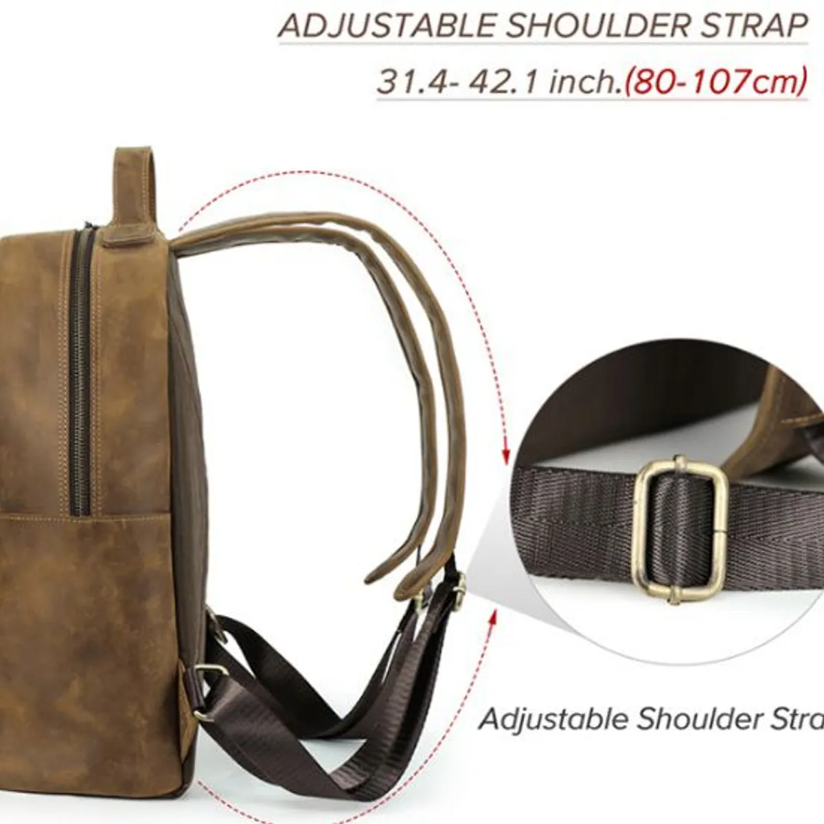 CONTACTS - Mochila Vintage de Cuero Genuino Contacts para Caballeros