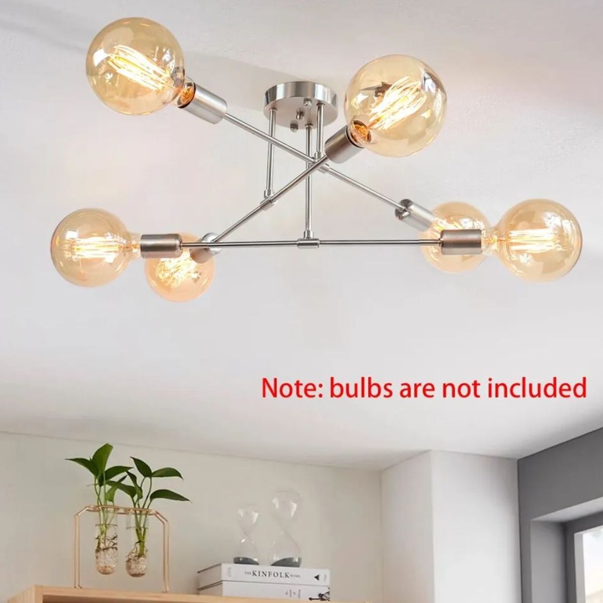 CEMLIGHTING - Lámpara de techo getafe plateado 6 sockets