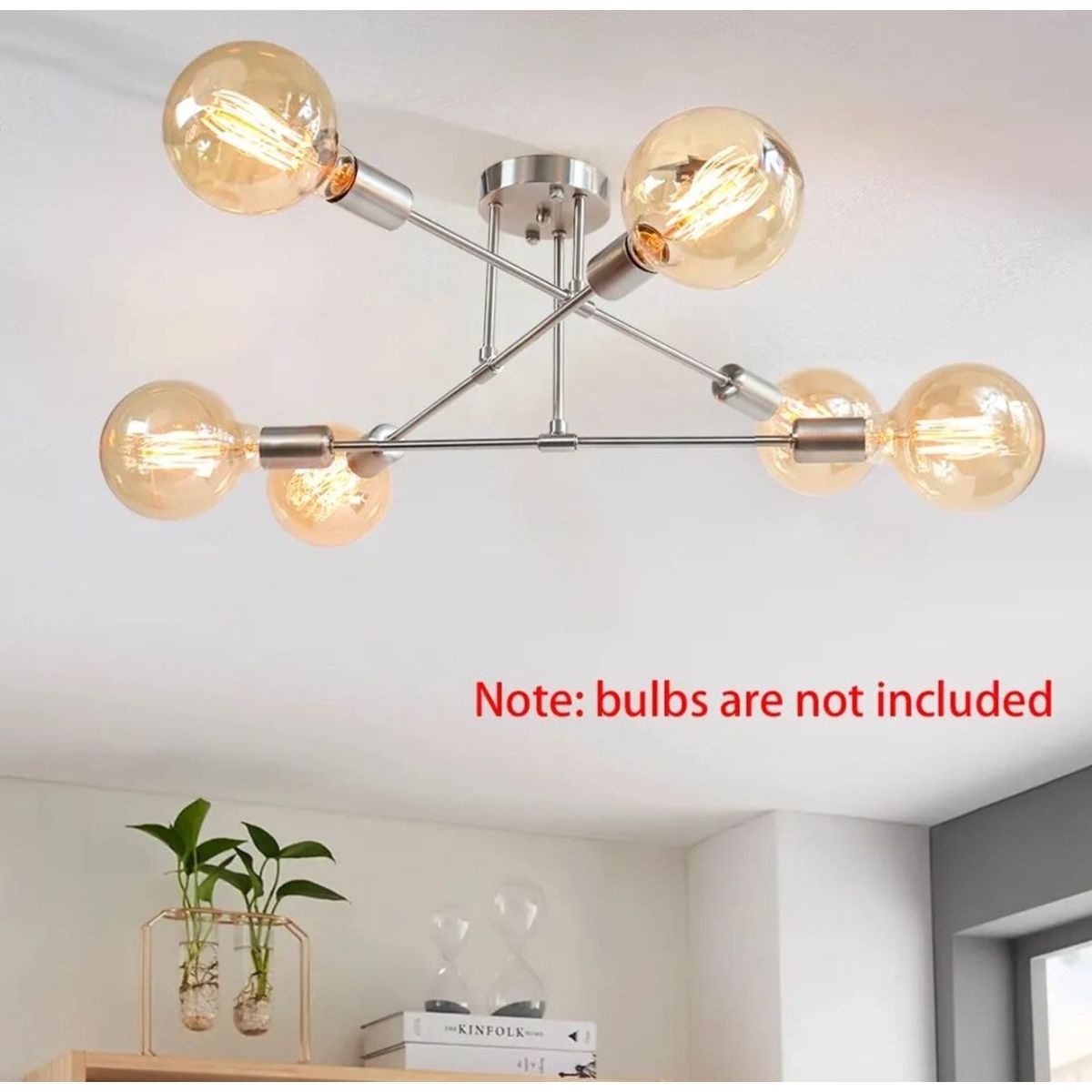 CEMLIGHTING - Lámpara de techo getafe plateado 6 sockets