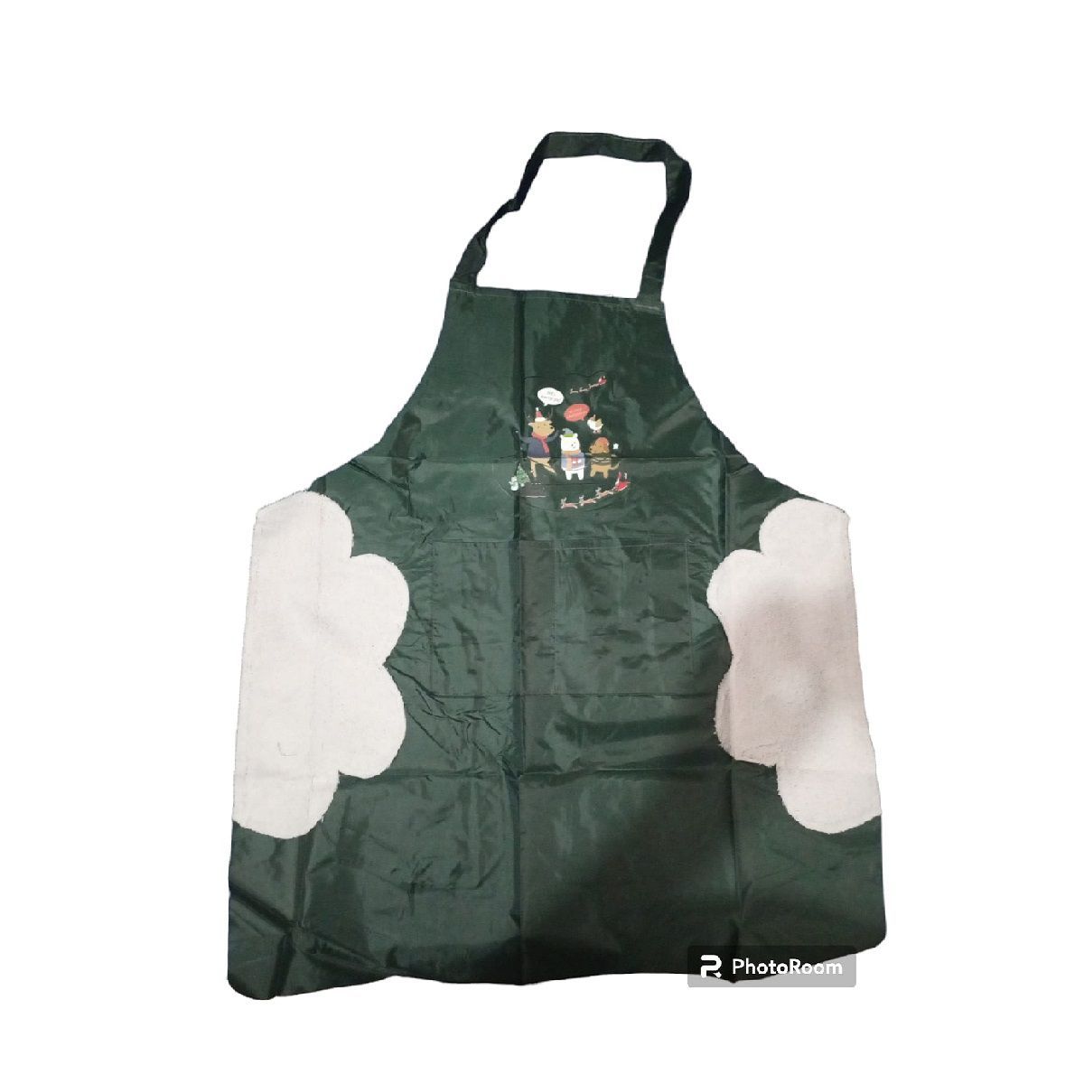 GENERICO - Mandil delantal navideño  impermeable con secador y bolsillo