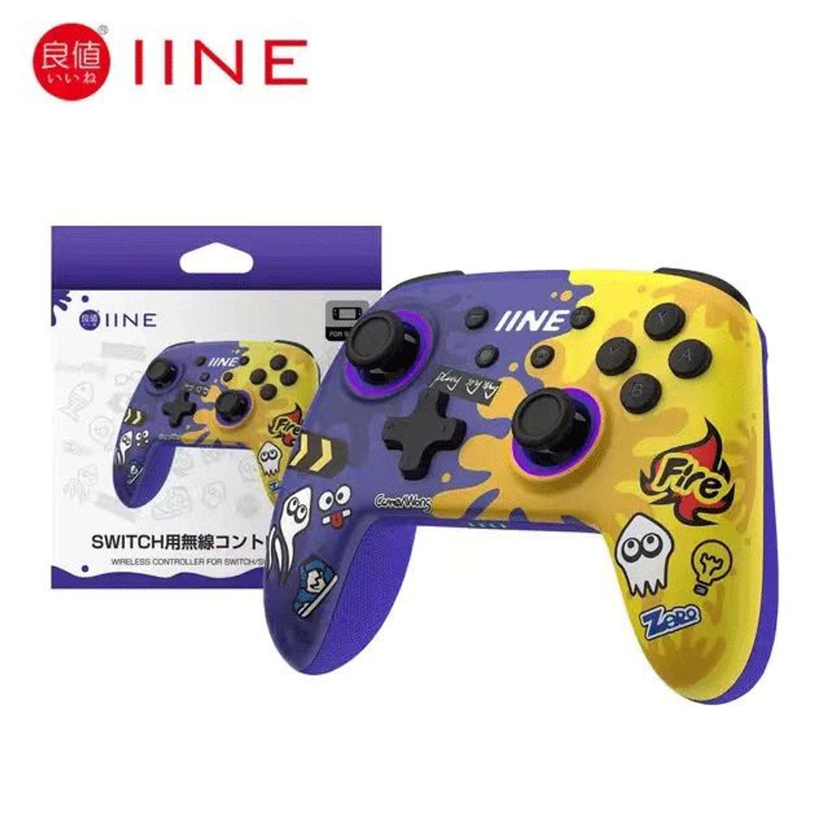 GENERICO - Controlador para nintendo switch pro joystick Amarillo púrpura.