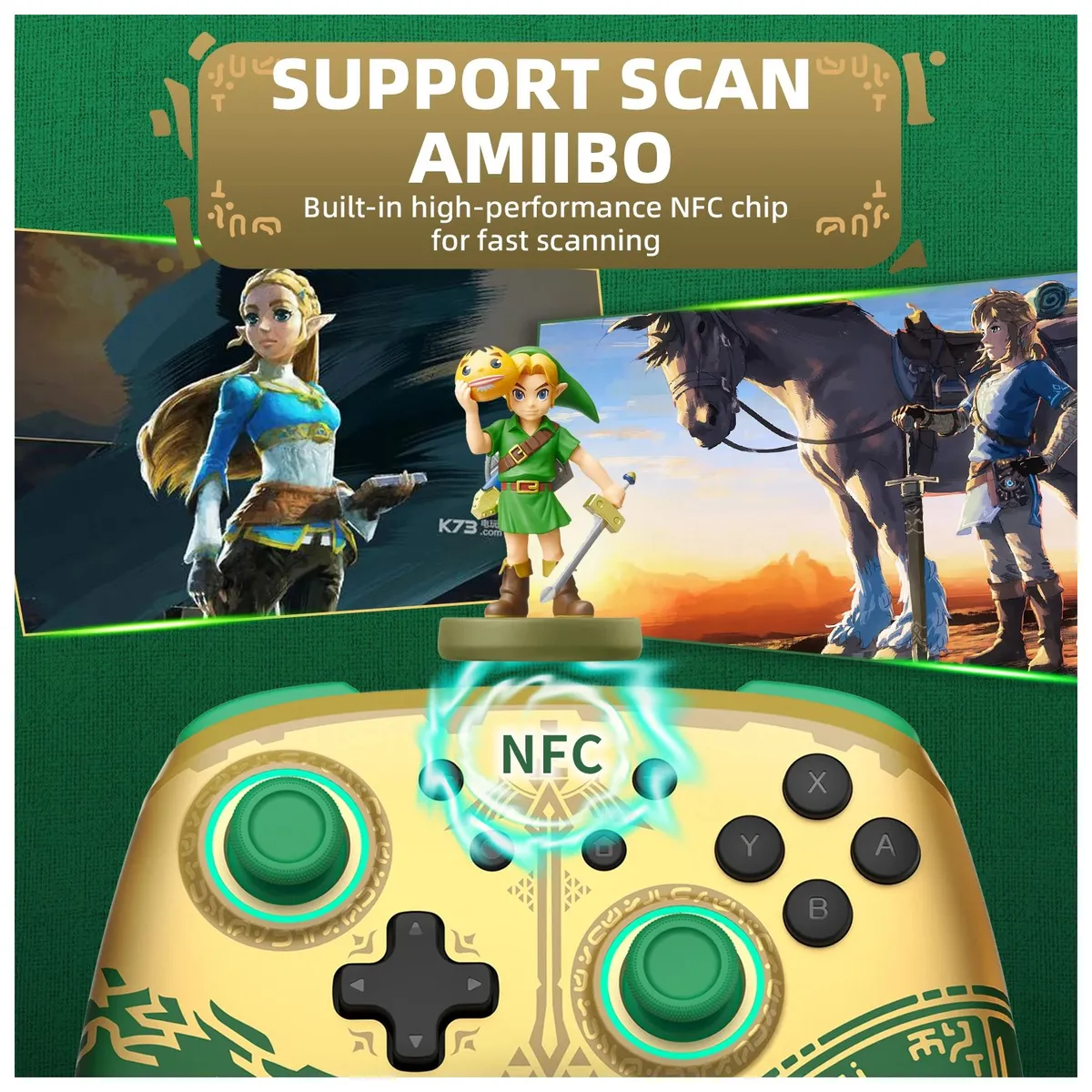 GENERICO - Control para nintendo switch pro bluetooth joystick- Verde