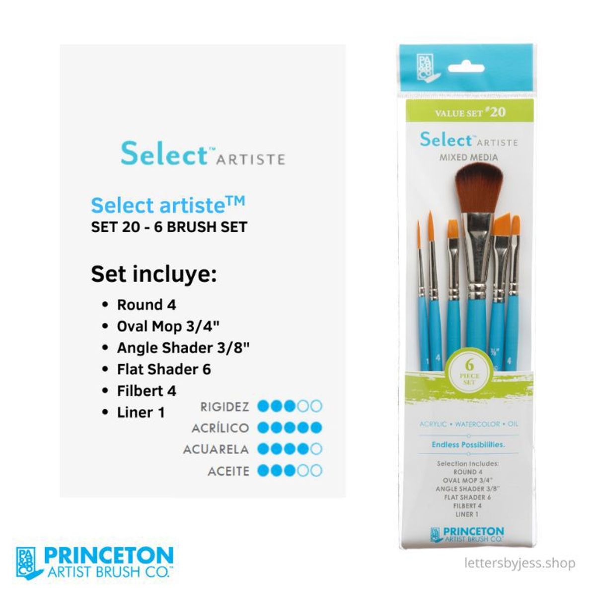 GENERICO - Princeton - SET 20 SELECT - 6 PIEZAS