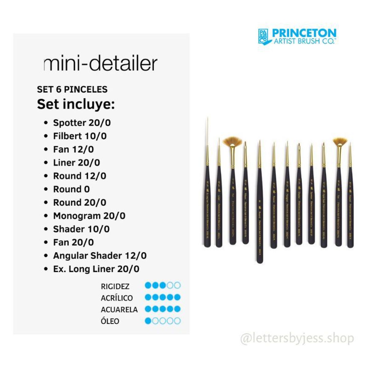 GENERICO - Pincel Princeton MINI DETAILER 12 PIECE SET